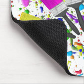 Pinsel mit Regenbogen auf Spritzern Mousepad (Ecke)