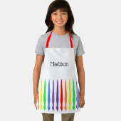 Pinsel mit Regenbogen und Ihr Name auf einem Kind Schürze (Insitu)