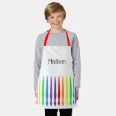 Pinsel mit Regenbogen und Ihr Name auf einem Kind Schürze (Getragen)