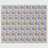 Pinsel mit Regenbogenfarbe auf Farbe Geschenkpapier (Flach)