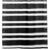 Pinsel mit schwarzem und weißem Streifen Duschvorhang (Vorderseite)