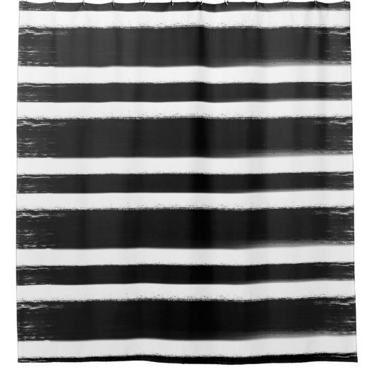 Pinsel mit schwarzem und weißem Streifen Duschvorhang (Vorderseite)