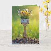 Pinsel mit Wildblumen Karte (Gelbe Blume)