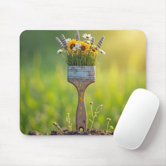 Pinsel mit Wildblumen Mousepad (Mit Mouse)