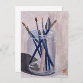 Pinsel Mitteilungskarte (Vorne/Hinten)