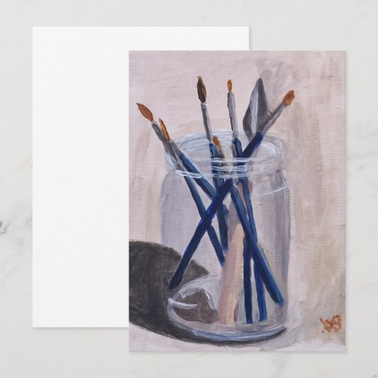 Pinsel Mitteilungskarte (Vorne/Hinten)