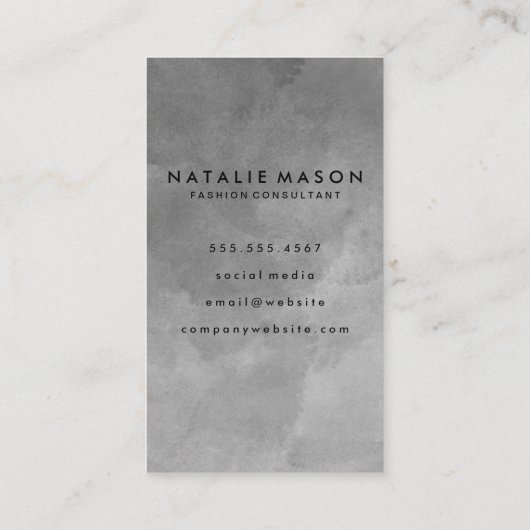 Pinsel | Monogramm | Wasserfarbe Visitenkarte (Rückseite)