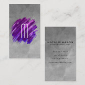 Pinsel | Monogramm | Wasserfarbe Visitenkarte (Vorne/Hinten)