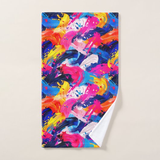 Pinsel-Motiv Badhandtuch Set (Handtuch)