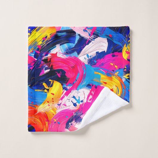 Pinsel-Motiv Badhandtuch Set (Waschlappen)