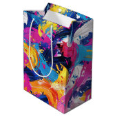 Pinsel-Motiv Mittlere Geschenktüte (Rückseite Schrägansicht)