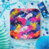 Pinsel-Motiv Pappteller (Party)