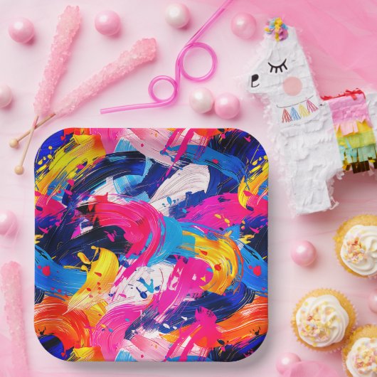 Pinsel-Motiv Pappteller (Party)