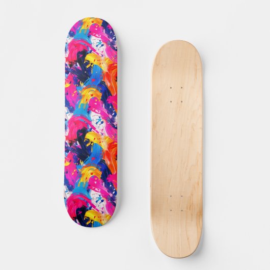 Pinsel-Motiv Skateboard (Vorderseite)