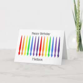 Pinsel, Regenbogenfarben, glücklicher Geburtstag Karte