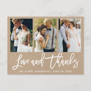 Pinsel Schrift 3 Foto Hochzeit Liebe Dank Kraft Postkarte