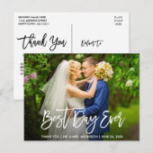 Pinsel Schrift Besten Tag überhaupt Hochzeit Danke Postkarte (Vorne/Hinten)
