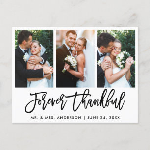 Pinsel Schrift Forever Thankful Hochzeit 3 Foto Postkarte
