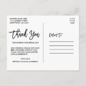 Pinsel Schrift Himmelhochzeit Danke Postkarte (Rückseite)