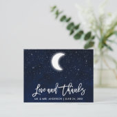 Pinsel Schrift Himmelhochzeit Liebe und Dank Postkarte (Stehend Vorderseite)