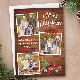 Pinsel Schrift Karo Bastelband Holz LKW Weihnachte Feiertagskarte