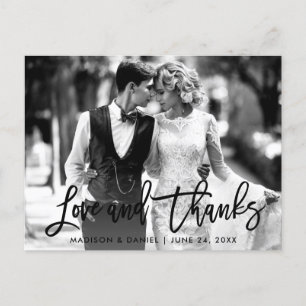 Pinsel Schrift Liebe Danke Schwarz-Weiß-Foto Postkarte