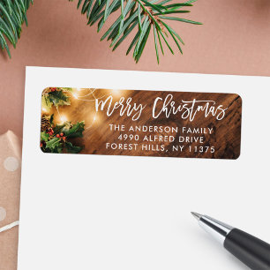 Pinsel Schrift Rustikale Holz-Weihnachts-Lichterke