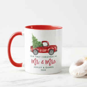 Pinsel Schrift Unser erstes Weihnachten als Herr u Tasse