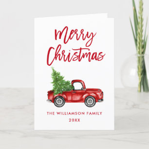 Pinsel Schrift Vintage LKW Weihnachten Rot gefalte
