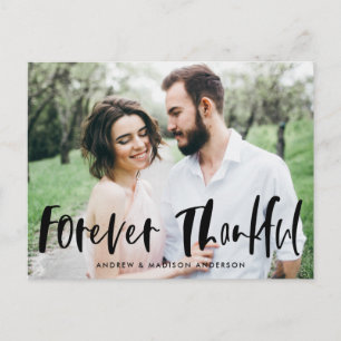 Pinsel Schriftart Forever Thankful Hochzeit Danke Postkarte