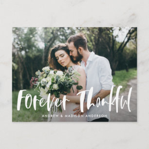 Pinsel Schriftart Forever Thankful Hochzeit Danke Postkarte