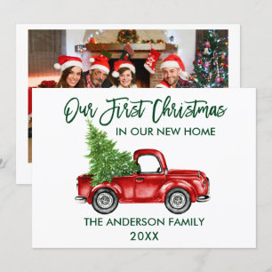 Pinsel-Schriftzug LKW Erstes Weihnachten Neues Zuh