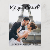 Pinsel Script Modern Wir Got Verheiratetes Foto