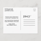 Pinsel Script Wood Family 4 Foto Erntedank Postkarte (Rückseite)