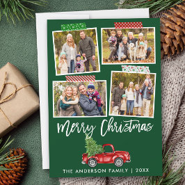 Pinsel Skript Craft Tape Weihnachts Red Truck Feiertagskarte