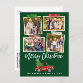 Pinsel Skript Craft Tape Weihnachts Red Truck Postkarte (Vorne/Hinten)