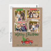 Pinsel Skript Craft Tape Weihnachtswagen Kraft Postkarte (Vorne/Hinten)