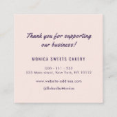 Pinsel Skript Gold herzlich danke Quadratische Visitenkarte (Rückseite)