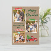 Pinsel Skript Handball Truck WeihnachtsKraft Feiertagskarte (Stehend Vorderseite)