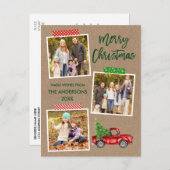 Pinsel Skript Handball Truck WeihnachtsKraft Postkarte (Vorne/Hinten)