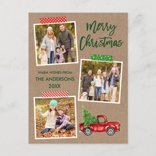 Pinsel Skript Handball Truck WeihnachtsKraft Postkarte (Vorderseite)