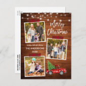 Pinsel Skript Kariertes Handwerk Truck Holzleuchte Postkarte (Vorne/Hinten)