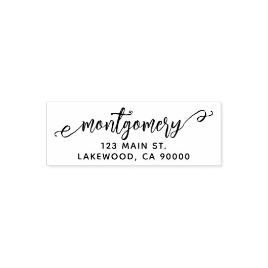 Pinsel Skript Stilvolle Rücksendeadresse Permastempel (Design)