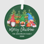 Pinsel Skript Weihnachtslicht Wasserfarben Gnomes Ornament (Rückseite)