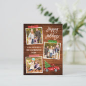 Pinsel Skriptfahrzeug Tape Holz Vintag Truck Holid Postkarte (Stehend Vorderseite)