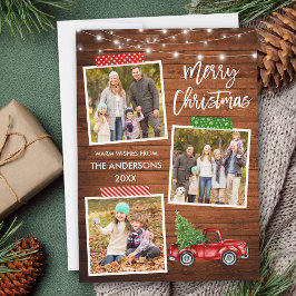 Pinsel Skriptfahrzeug Tape Truck Wood Lights Feiertagskarte