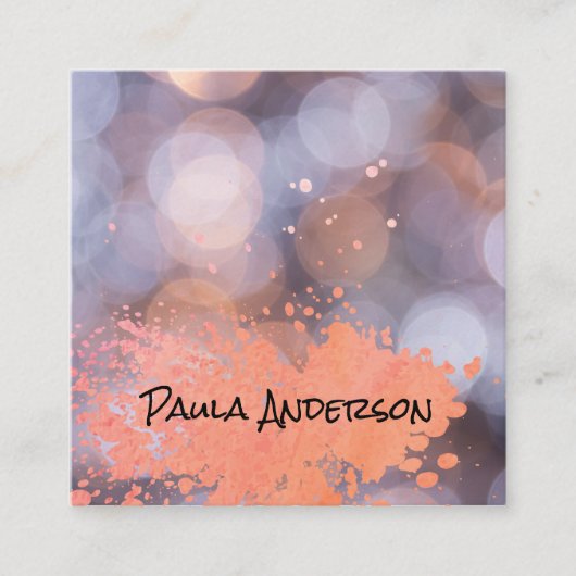 Pinsel | Spatter | Bokeh | Fotografie Quadratische Visitenkarte (Vorderseite)