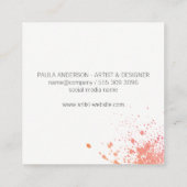 Pinsel | Spatter | künstlerisch | geometrisch Quadratische Visitenkarte (Rückseite)