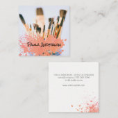 Pinsel | Spatter | Künstlerisch Quadratische Visitenkarte (Vorne/Hinten)