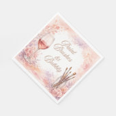 Pinsel & Sprudelrosa Wasserfarbe-Mal- und Trinkpar Serviette (Ecke)